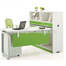 Stuff desk for office design, Beautiful pearl white + parrot green, Office desks furniture design (JO-5009-1)